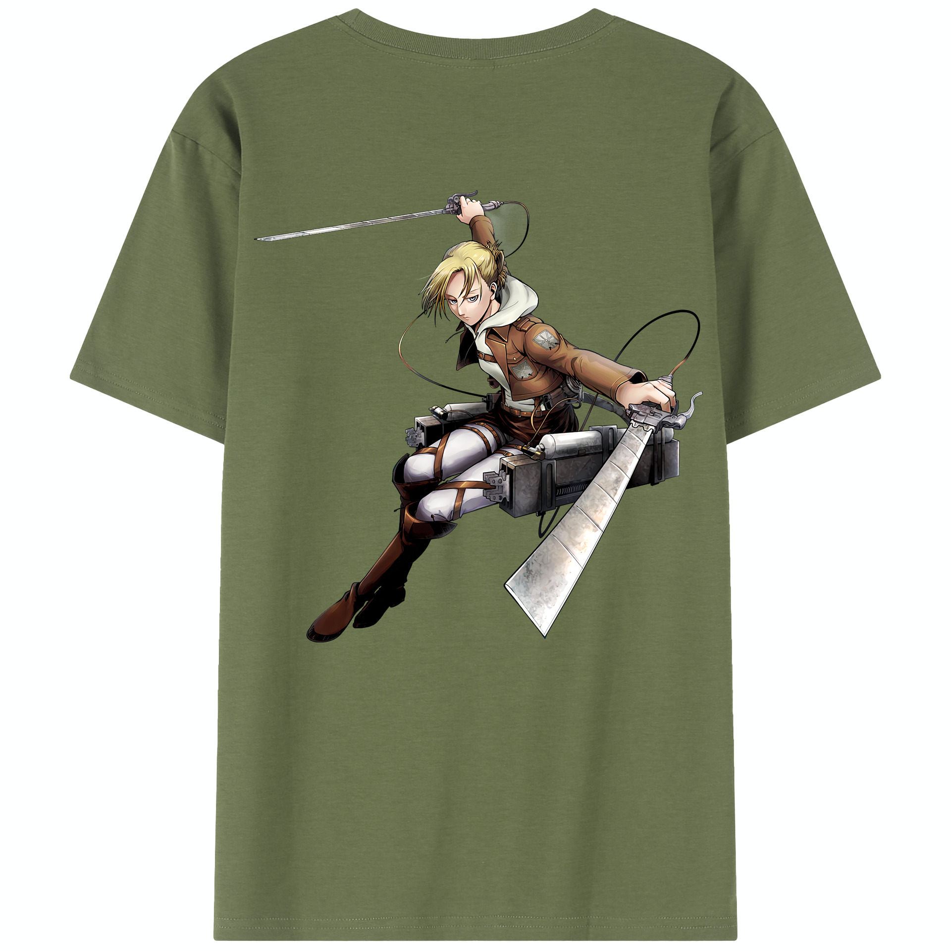 （画像用） 進撃の巨人 アニ・レオンハート Attack on Titan Annie Leonhart 綿100％半袖Tシャツ（背面プリント）